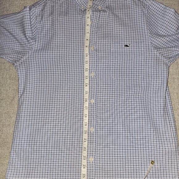 Vinyard Vines Men's Navy Plaid Button-Down Shirt - Picture 8 of 8